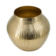 9" Gold Hammered Aluminum Round Table Vase