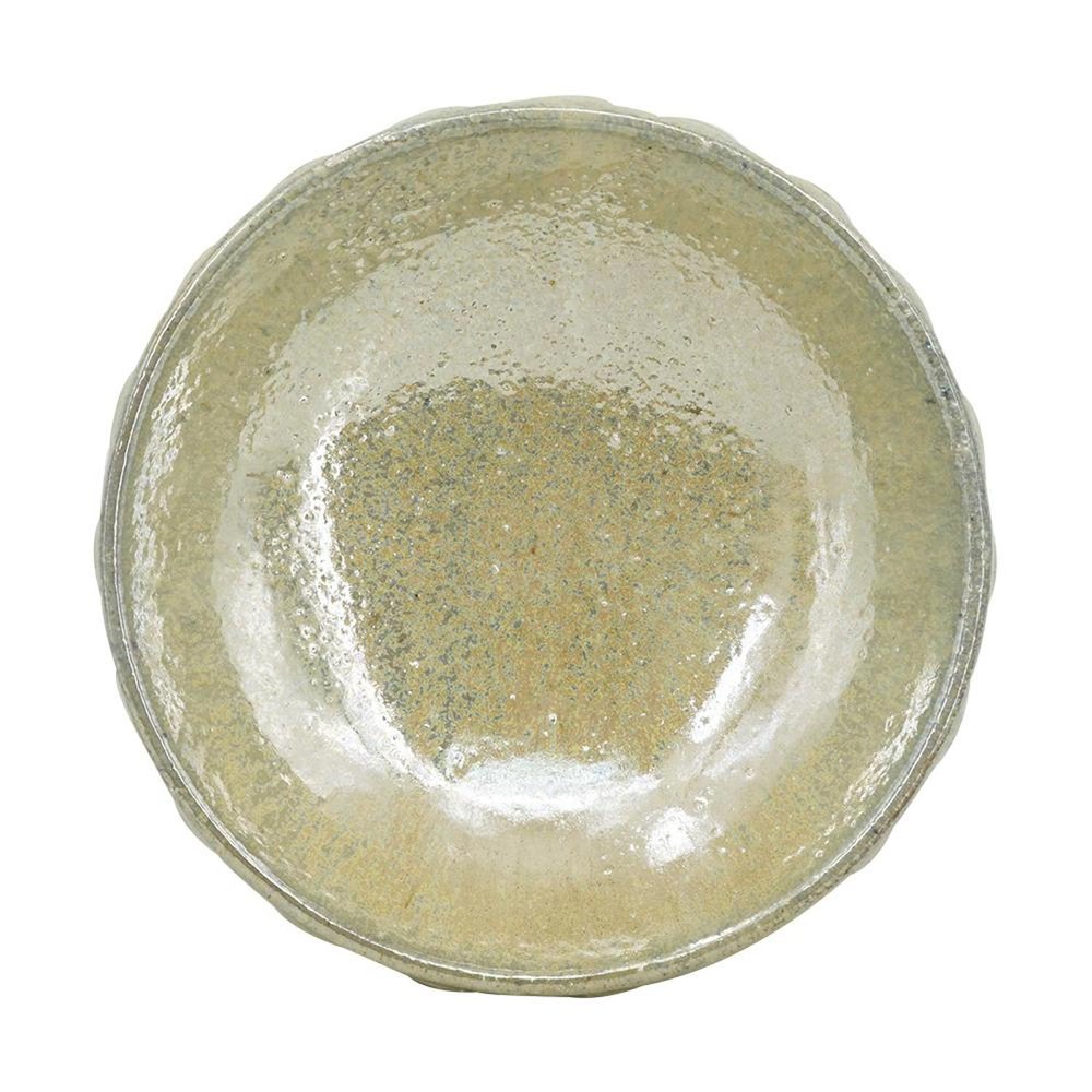 10" Gray Ceramic Round Pedestal Centerpiece Bowl
