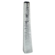 40" Silver Striped Tapered Ceramic Floor Vase