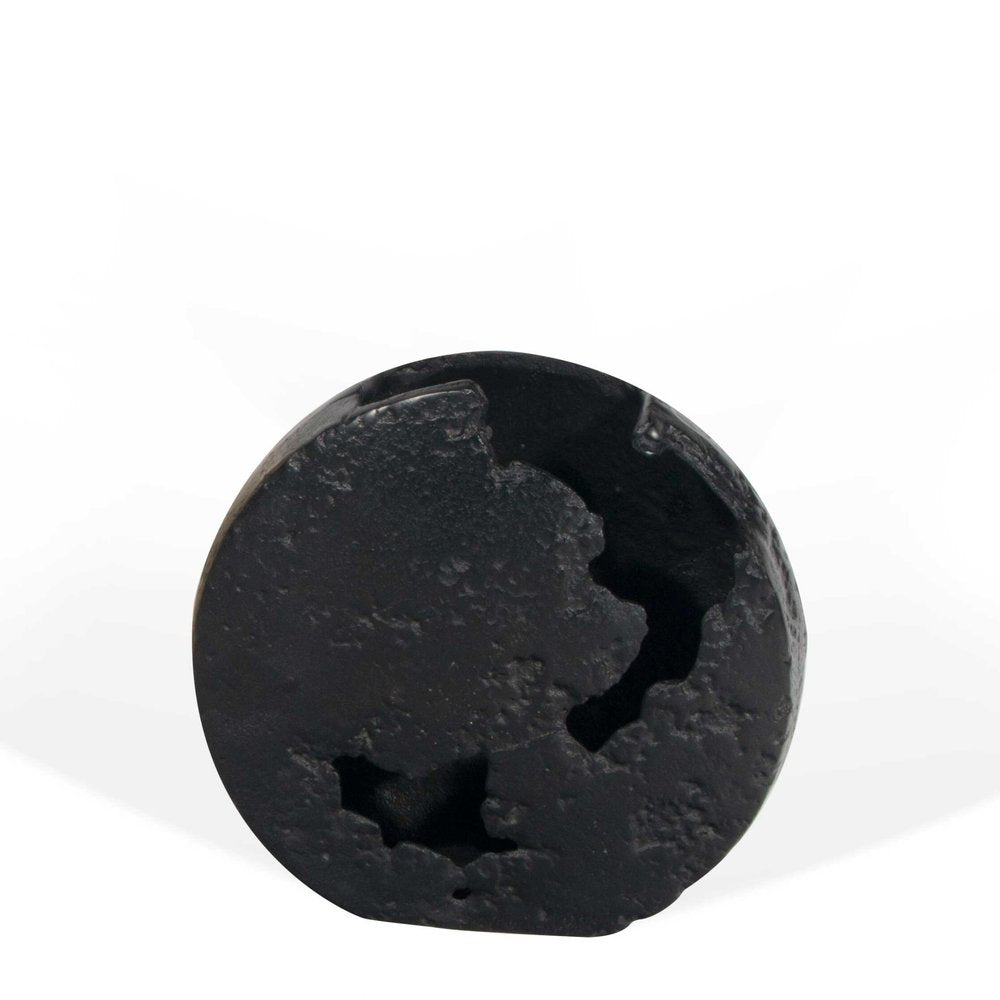 8" Black Hammered Round Aluminum Table Vase