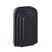 12" Black Geometric Aluminum Table Vase