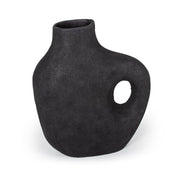 12" Black Aluminum Modern Abstract Table Vase