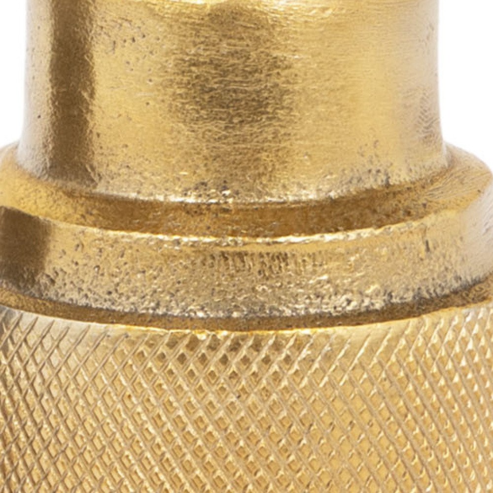 5" Gold Distressed Aluminum Tabletop Taper Candle Holder