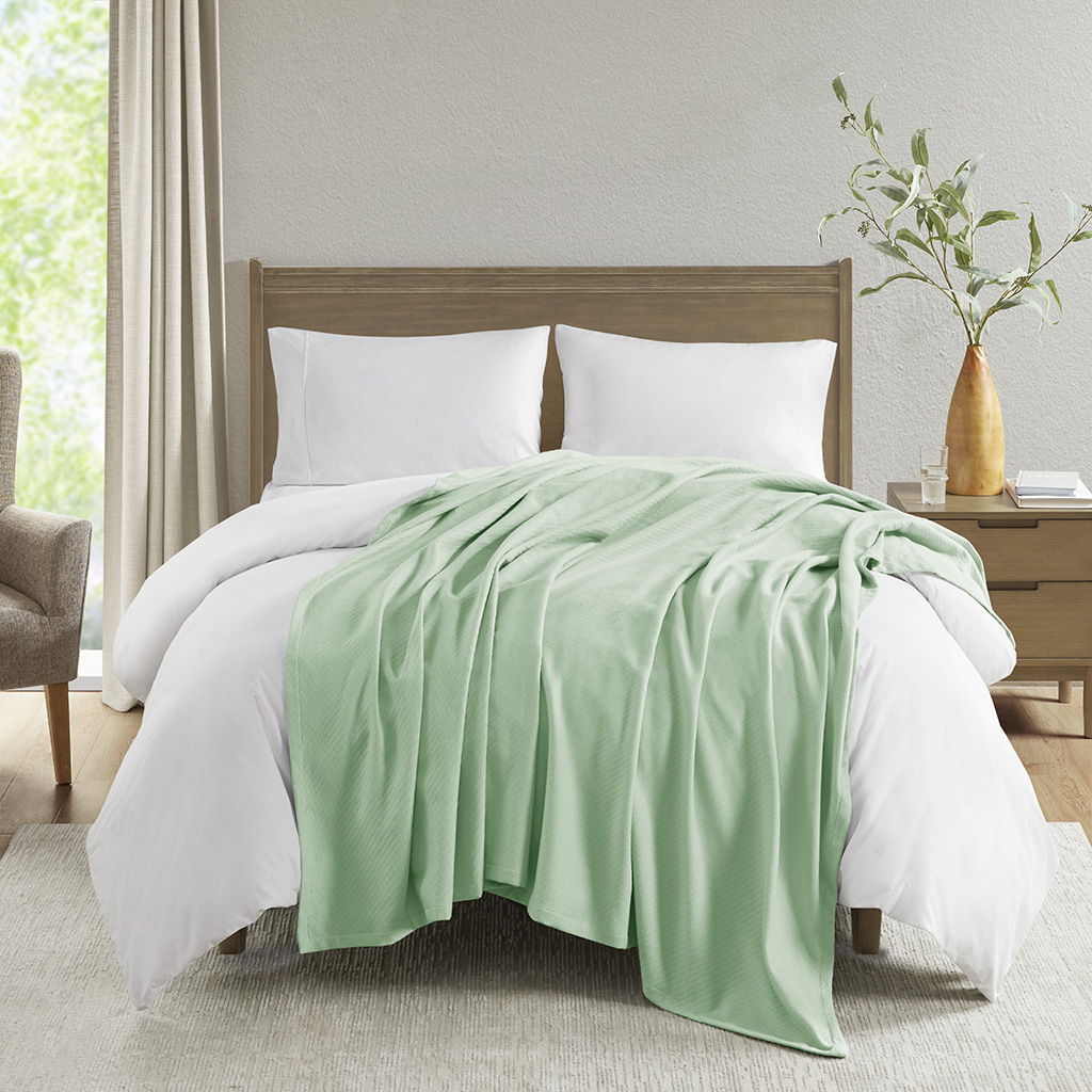 Liquid Cotton - Twin Blanket - Seafoam