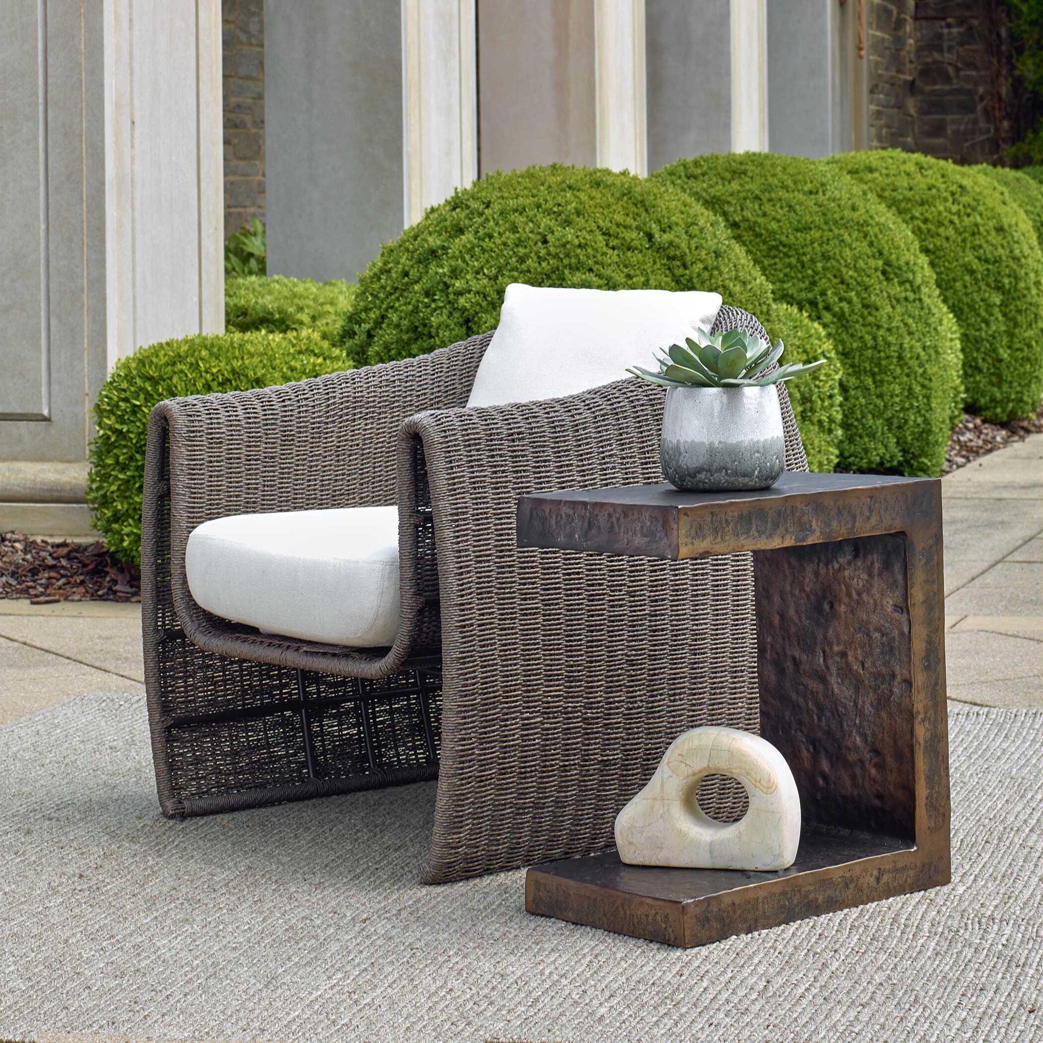Obra - Outdoor Side Table - Bronze