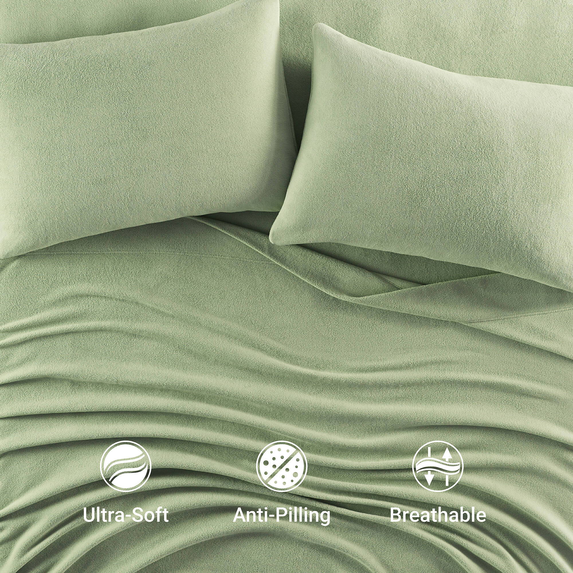 Micro Fleece - King Sheet Set - Green