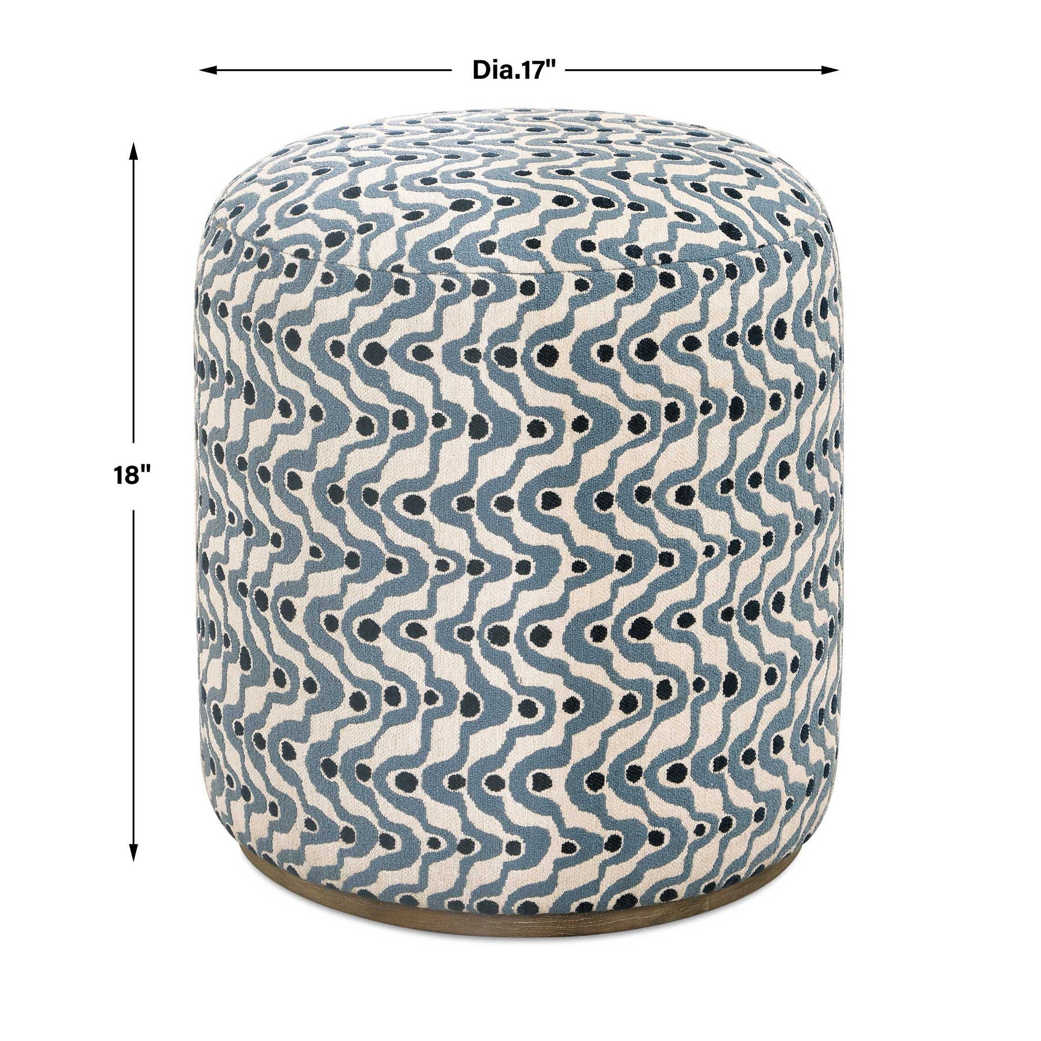 Cas - Fabric Ottoman - Blue