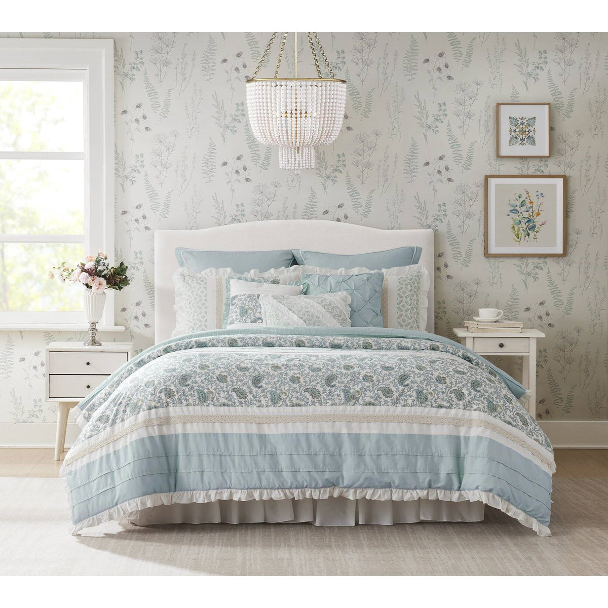 Dawn - King 9 Piece Comforter Set - Blue
