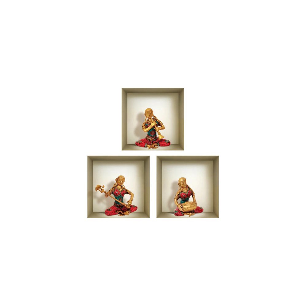Set of Three Alla Niche 3D Square Peel and Stick Wall Decals