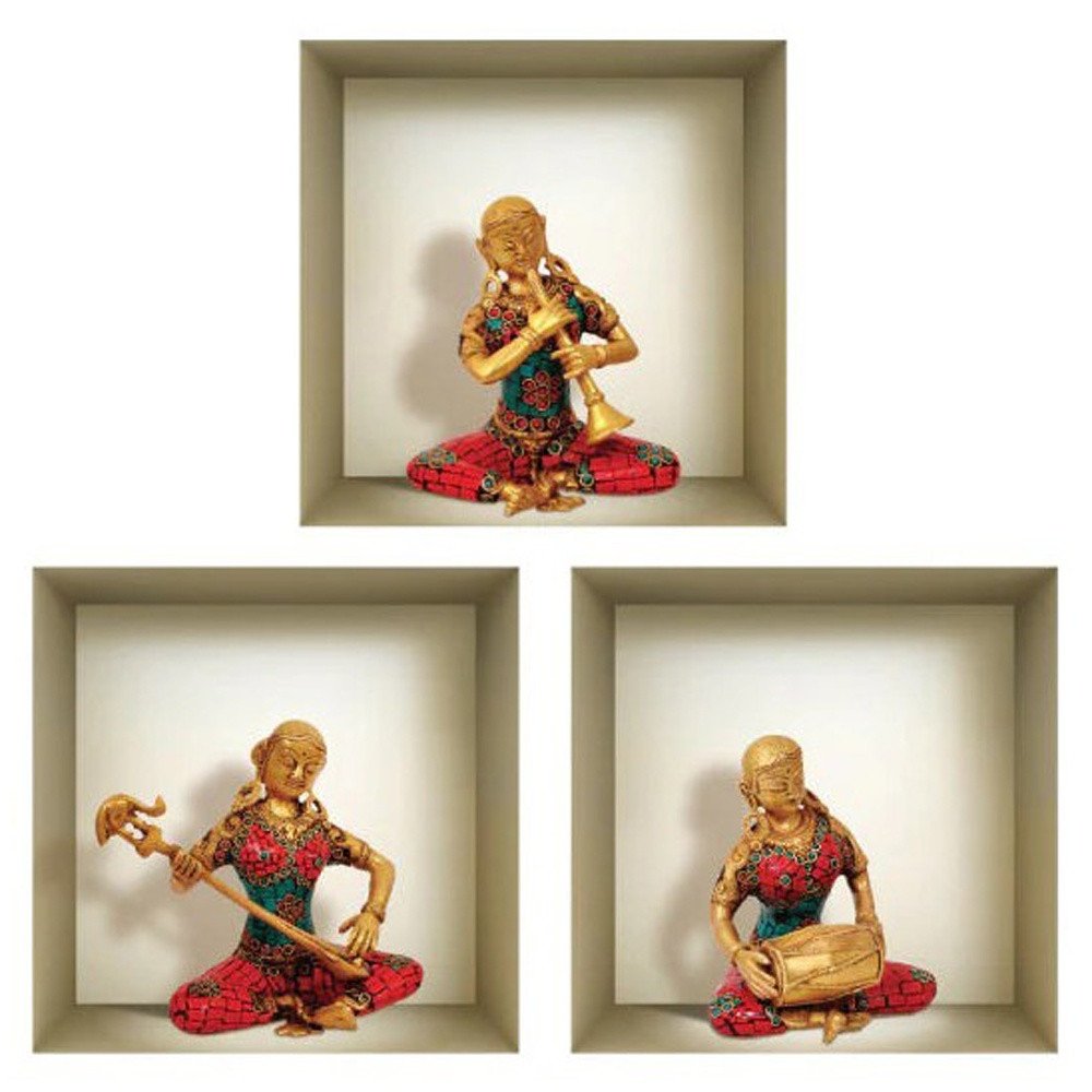 Set of Three Anna Niche 3D Square Peel and Stick Wall Decals