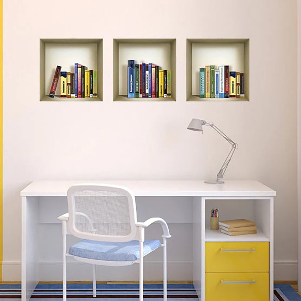 Set of Three Talla Niche 3D Square Peel and Stick Wall Decals
