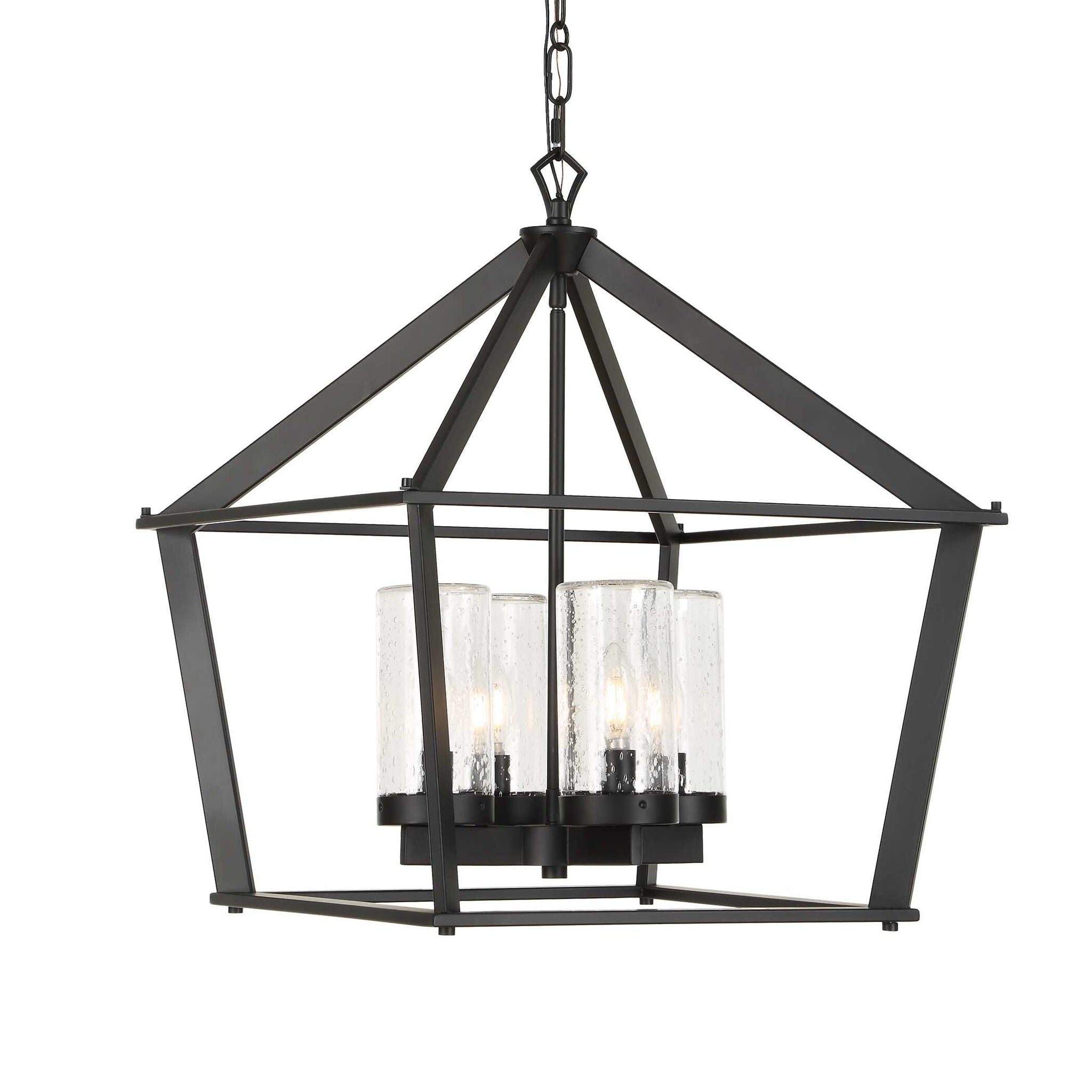 Evanston - 4 Light Indoor-Outdoor Pendant - Black