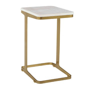 Tylan - Marble Accent Table - Brass / White