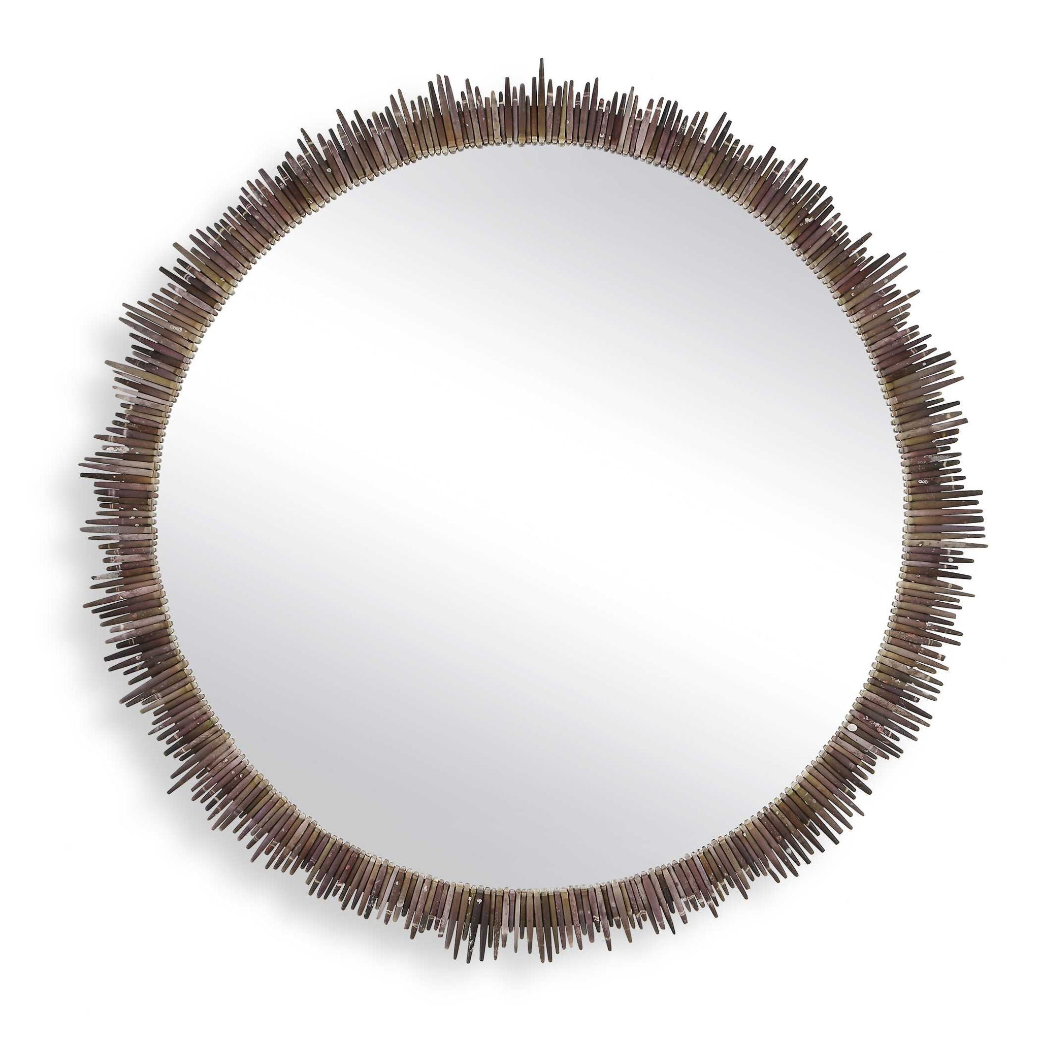 Tiger Sea Urchin - Round Mirror - Brown / Green