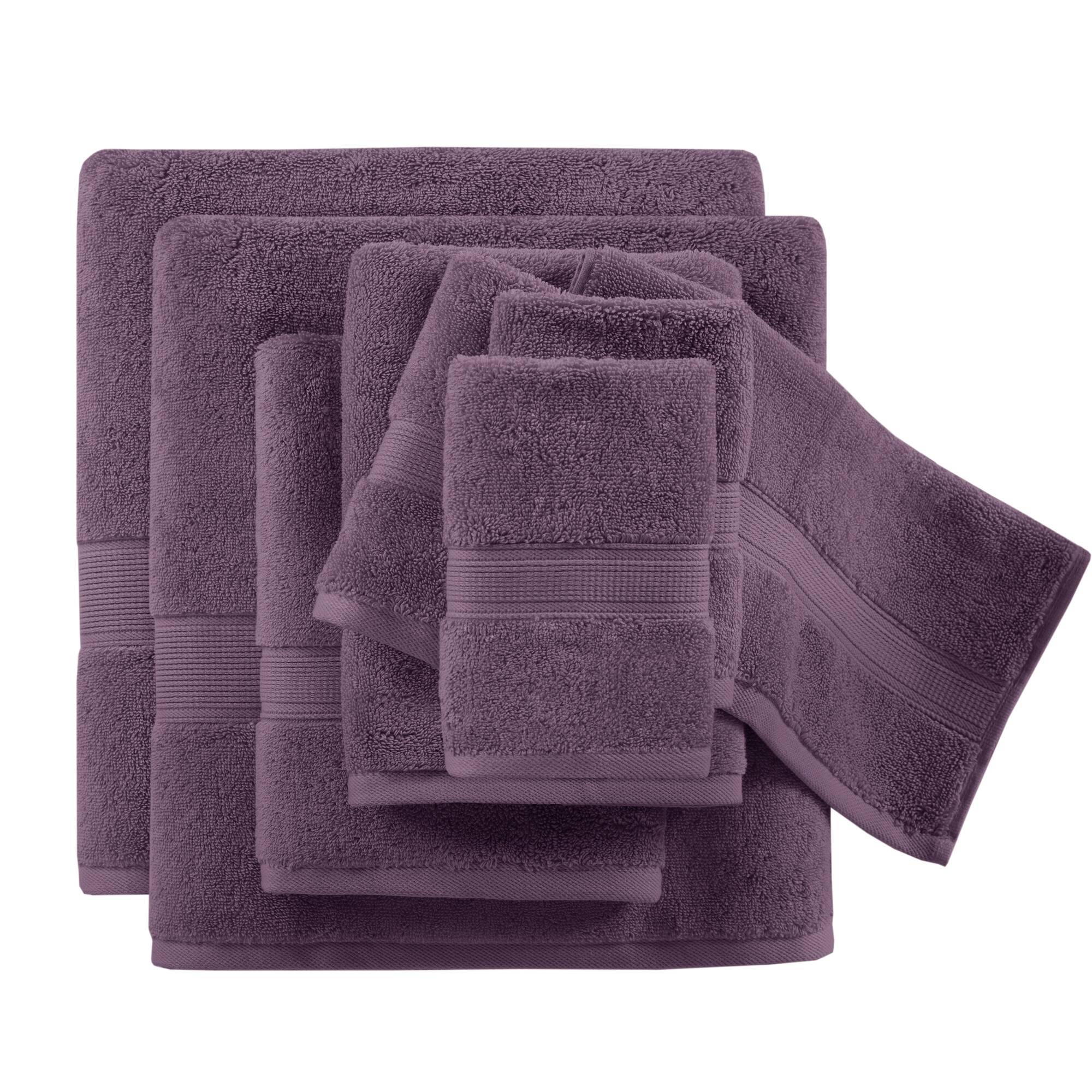 800GSM - 8 Piece Antimicrobial Towel Set - Purple