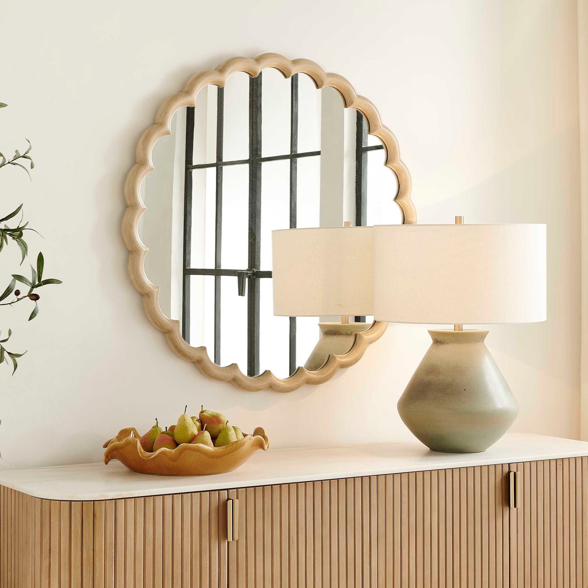 Cerrito - Round Mirror - Burnished Ivory