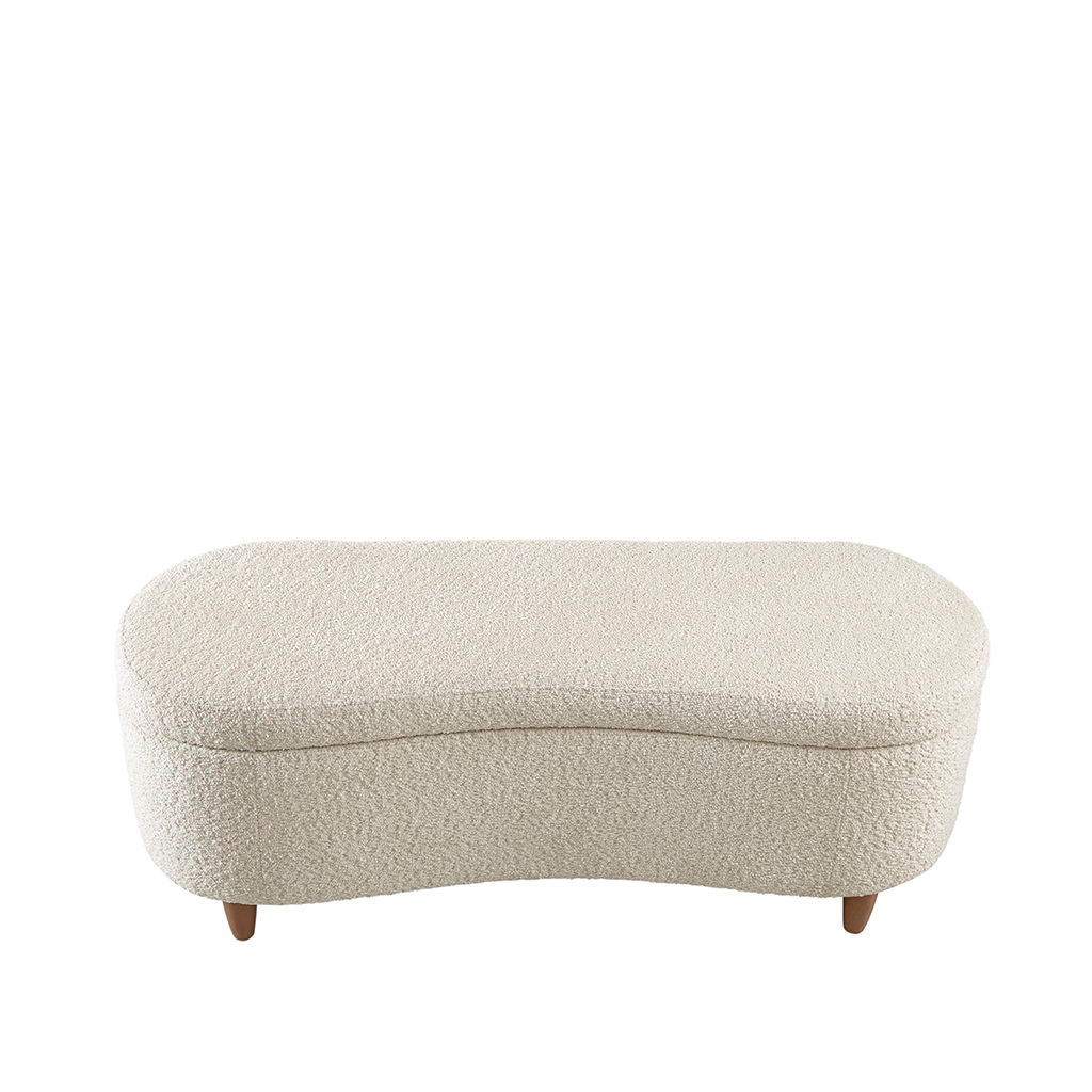 Bailey - Boucle Flip Top Storage Bench - Cream