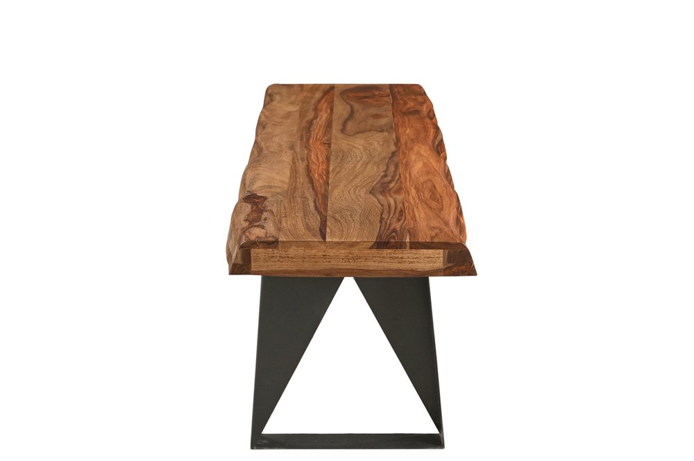 Six Piece Brown and Black Solid Wood Dining Set with Four Chairs