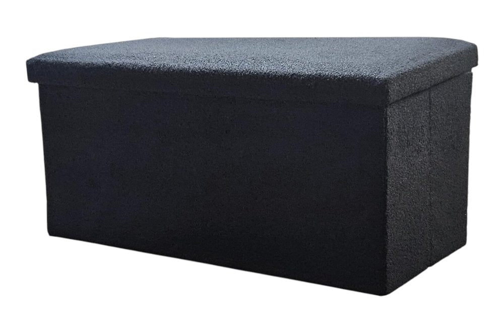15" Black Boucle Cube Storage Ottoman
