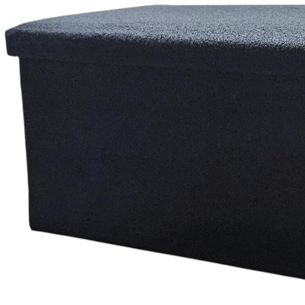 15" Black Boucle Cube Storage Ottoman
