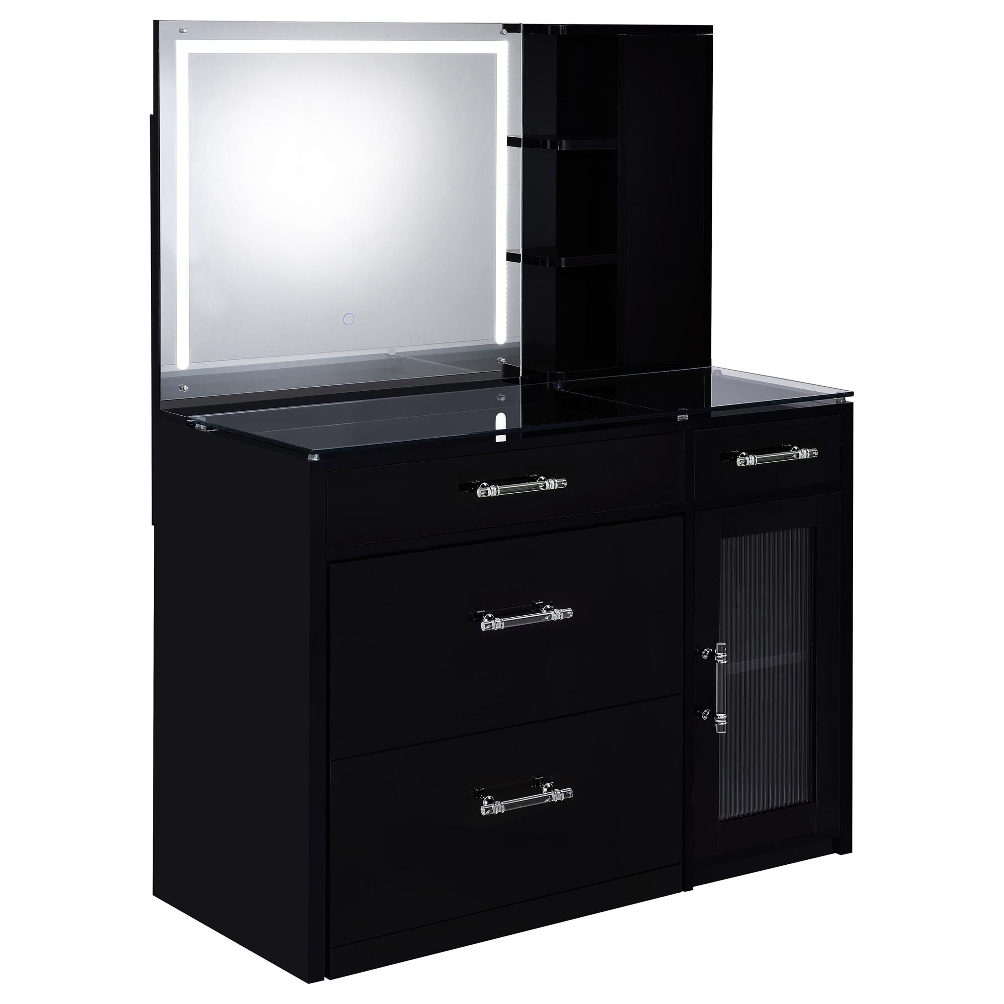 Kerr - 2 Drawer Makeup Vanity Table With Mirror And Stool