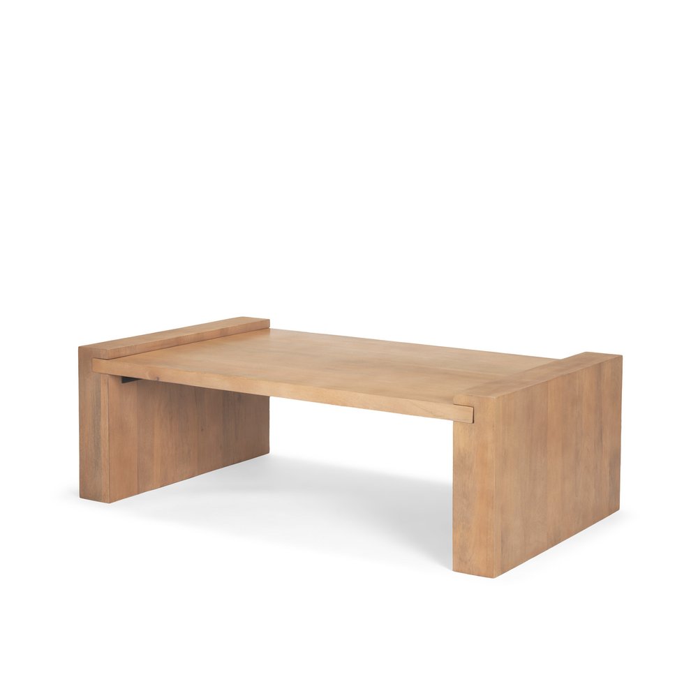 48" Natural Solid Wood Sled Coffee Table