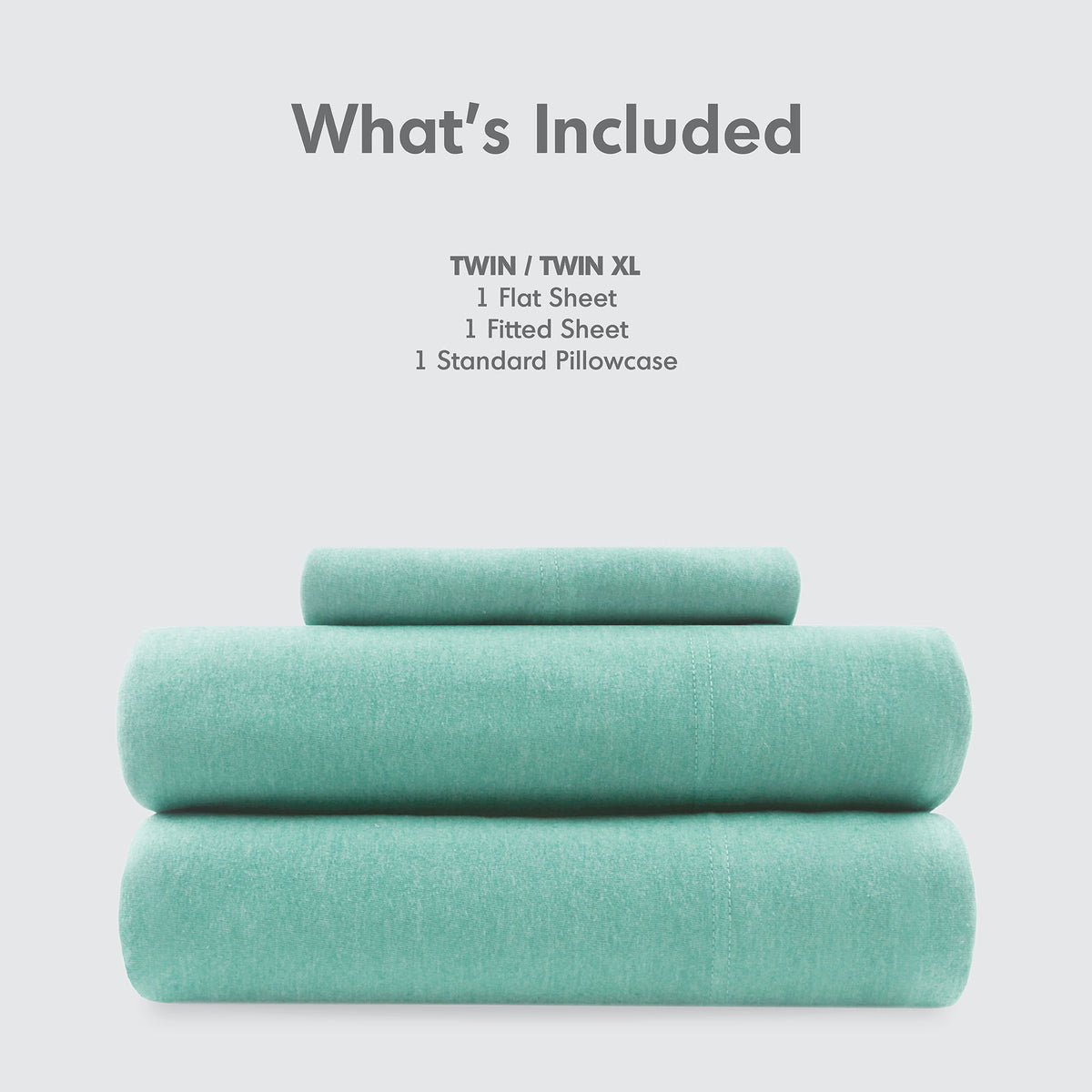Cotton Blend Jersey Knit - Twin Long All Season Sheet Set - Aqua