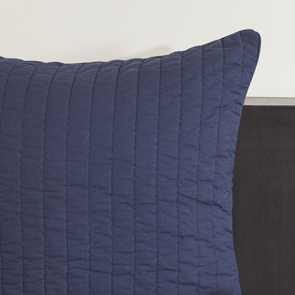Camila - Quilted Euro Sham - Navy