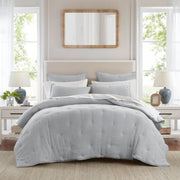 Breeze - King Cotton Gauze Embroidered Quilt Set - Blue