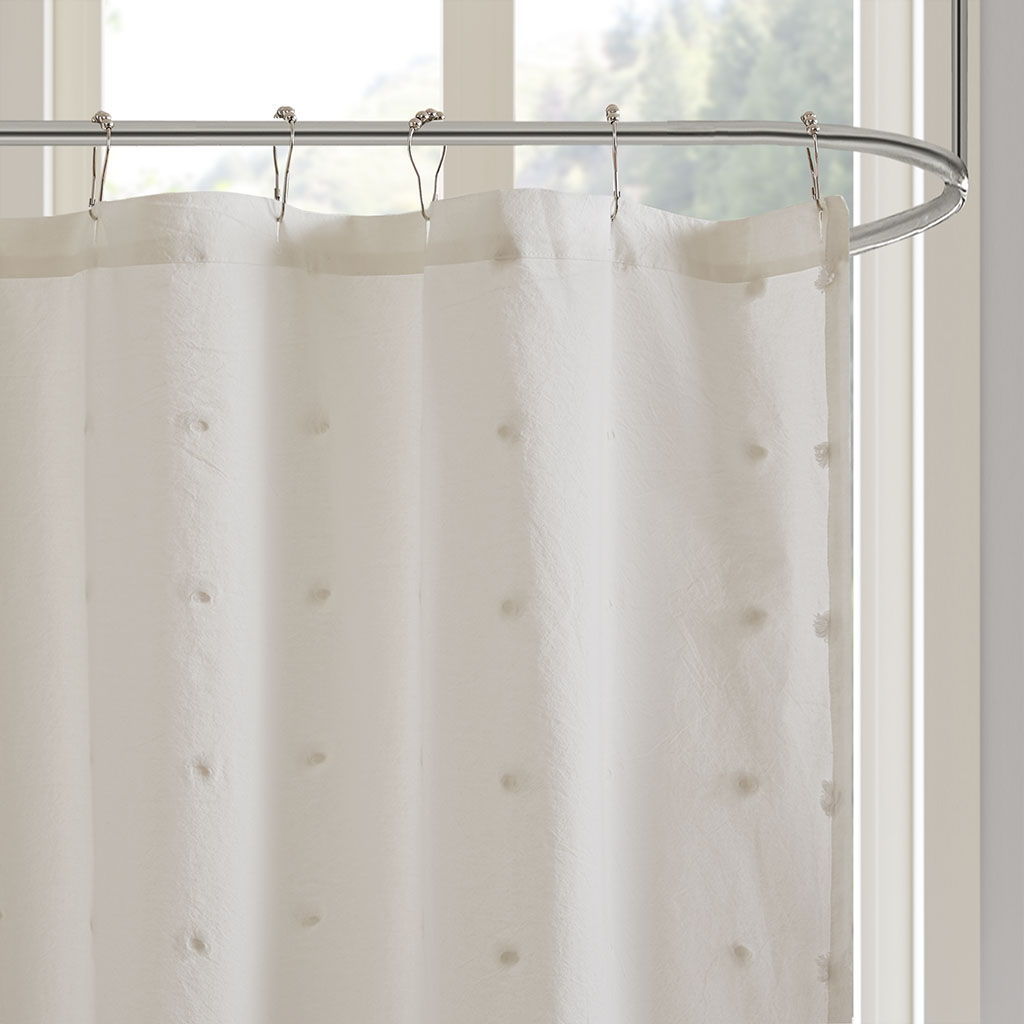 Brooklyn - Pom Pom Shower Curtain - Ivory