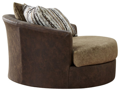 Alesbury - Oversized Swivel Accent Chair - Chocolate