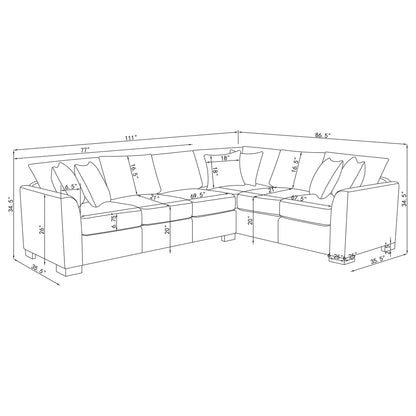 Radison - Upholstered Sectional Sofa With Hidden Sleeper - Greige