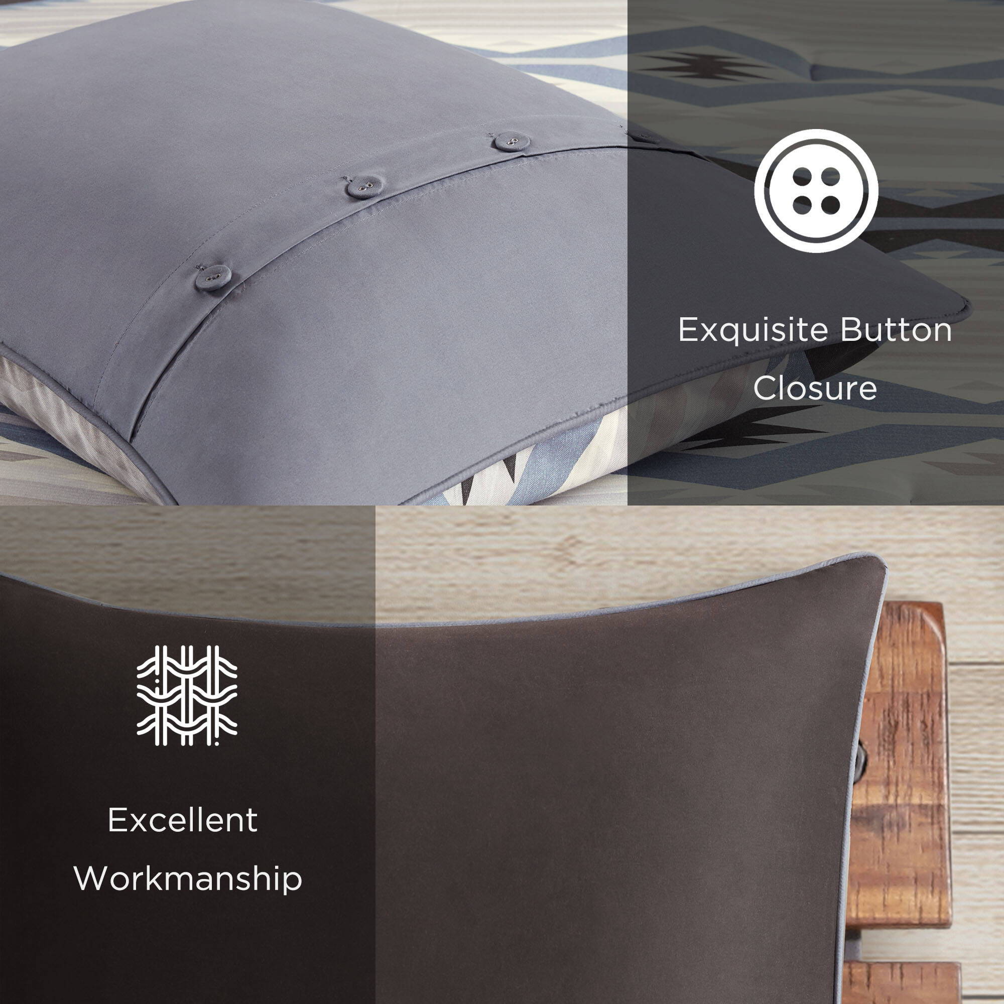 Bitter Creek - Full Oversized Comforter Set - Blue