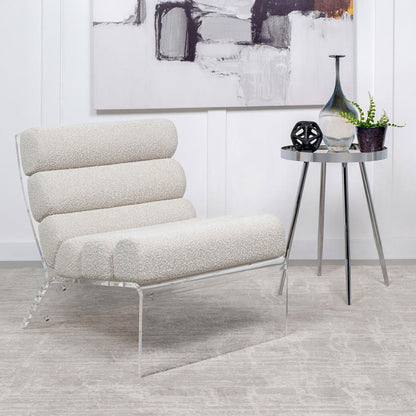 Serreta - Boucle Upholstered Armless Acrylic Chair