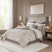 Emilia - California King 12 Piece Complete Bed Set - Khaki