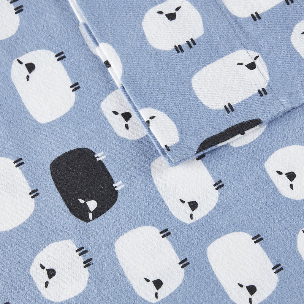 Flannel - King Sheet Set - Blue Sheep