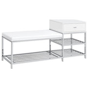 Yesler - 1 Drawer Storage Bench - Glossy White