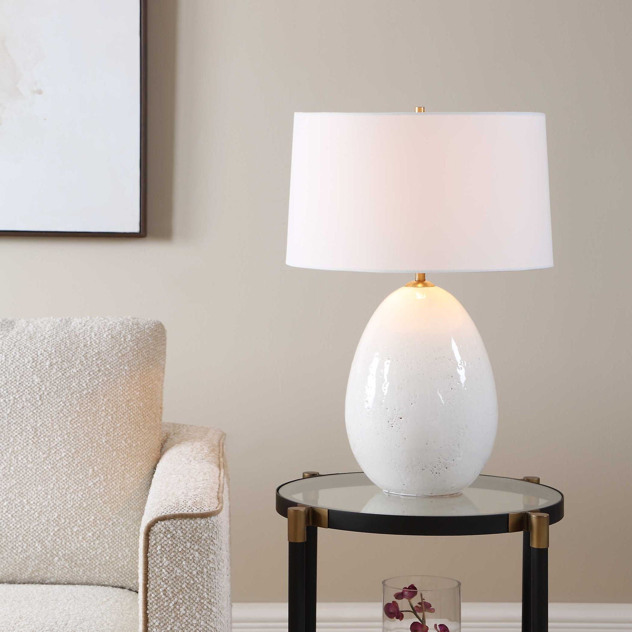 Avery - Glaze Table Lamp - White