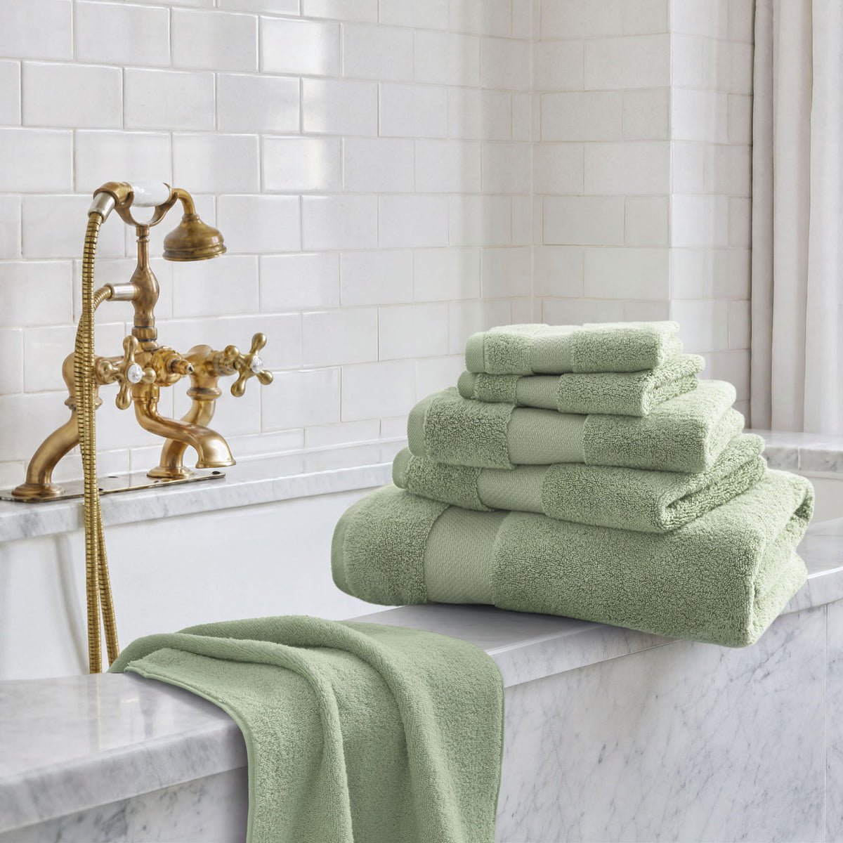 Turkish - Cotton Bath Towel (Set of 6) - Eucalyptus