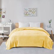 Microlight Plush - Twin Oversized Blanket - Yellow