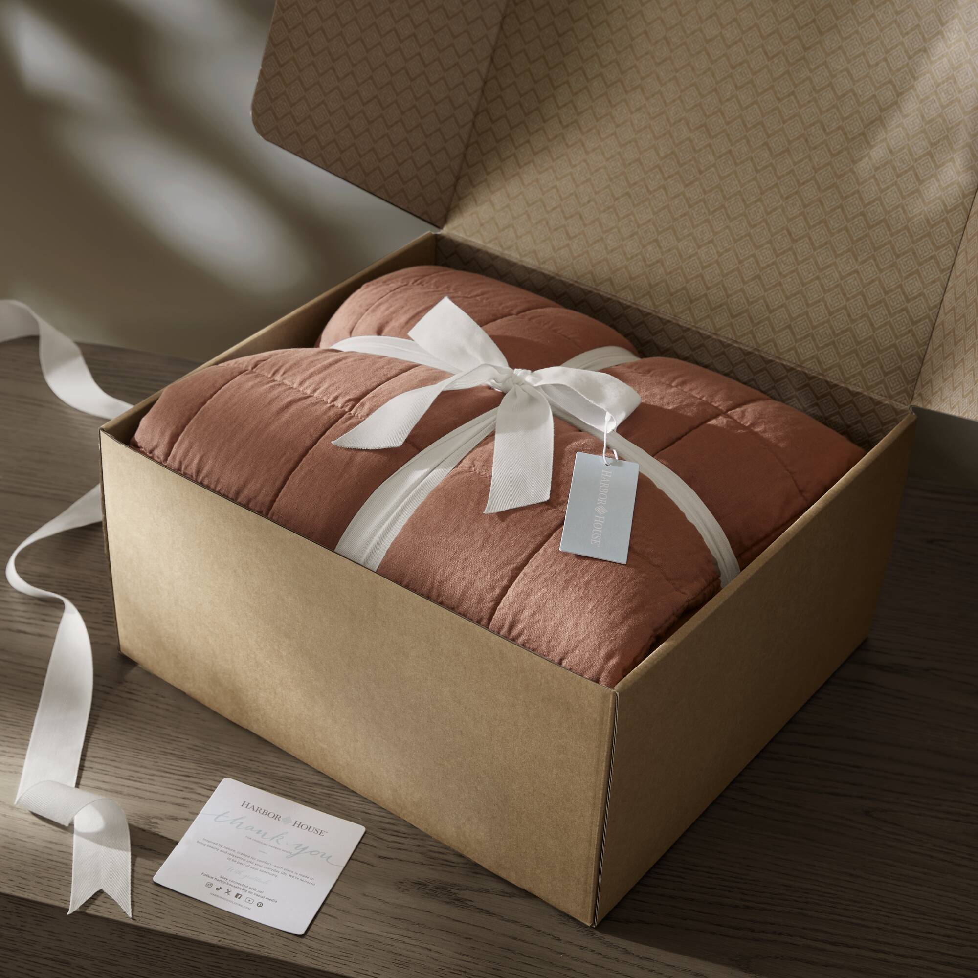 French Flax - King/California King Linen Garment Washed Quilt Set - Clay