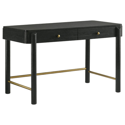 Anser - 2 Drawer Vanity Desk Makeup Table Rounded Design - Black