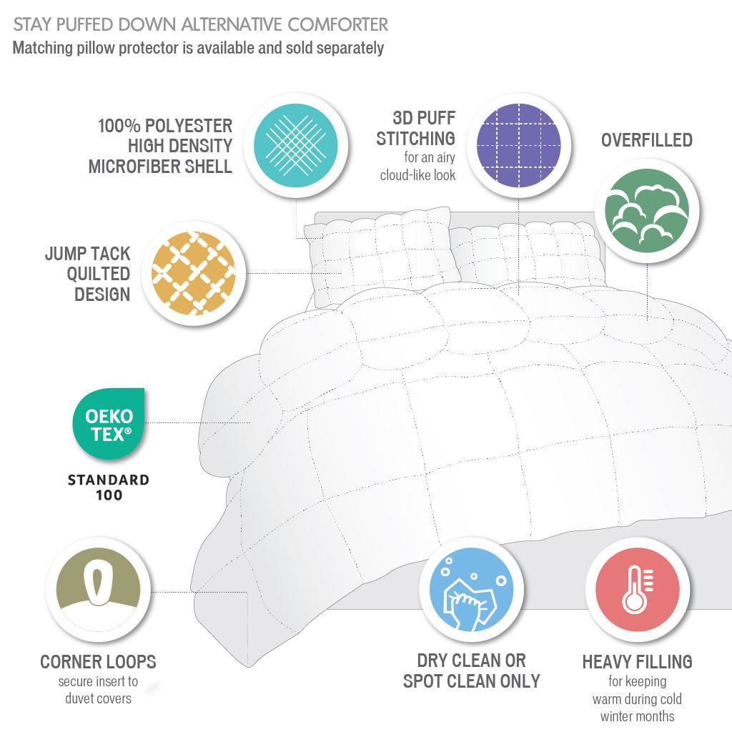 Stay Puffed - Overfilled Down Alternative Comforter - White