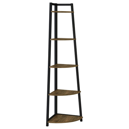 5 Tier Corner Bookcase - Brown