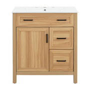 Bathroom Vanity With Sink, 2 Soft Close Drawers, 1 Soft Close Door, Adjustable Shelf