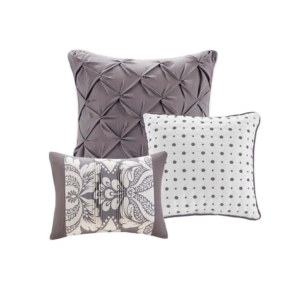 Vienna - 6 Piece Printed Duvet Cover Set - Gray
