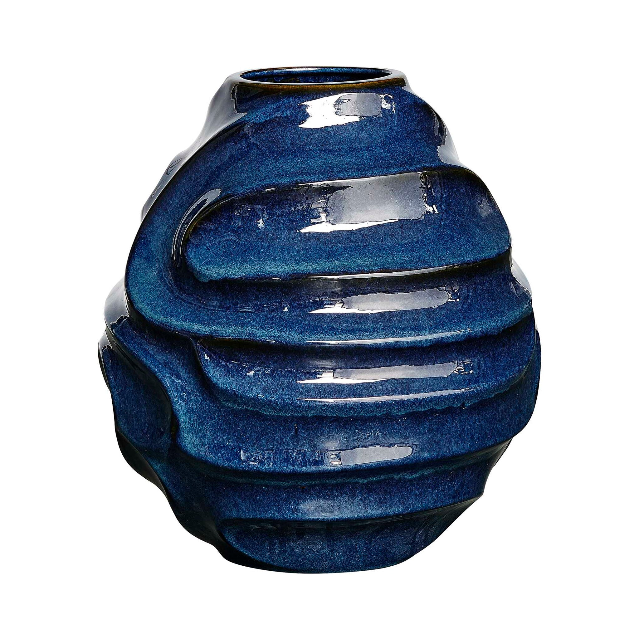 Helix Swirl - Outdoor Vase - Blue