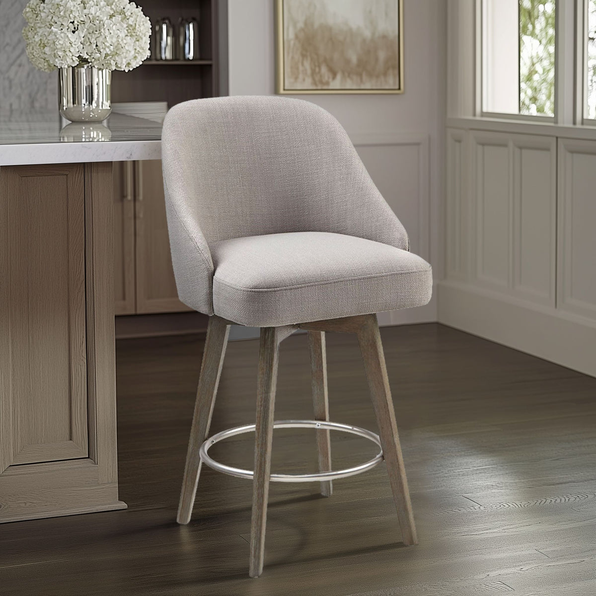 Pearce - Counter Stool With Swivel Seat - Gray