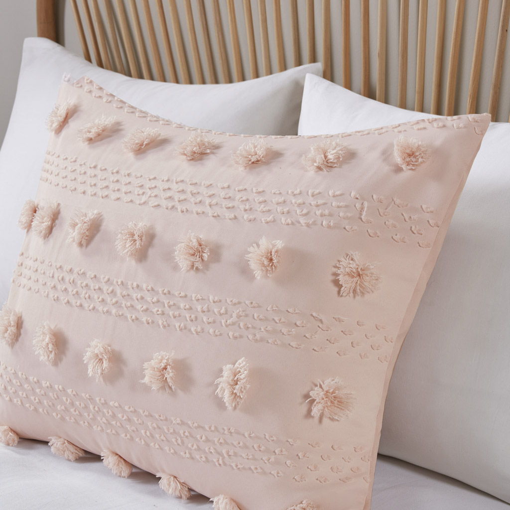 Lucy - Clip Jacquard Duvet Cover Set - Pink