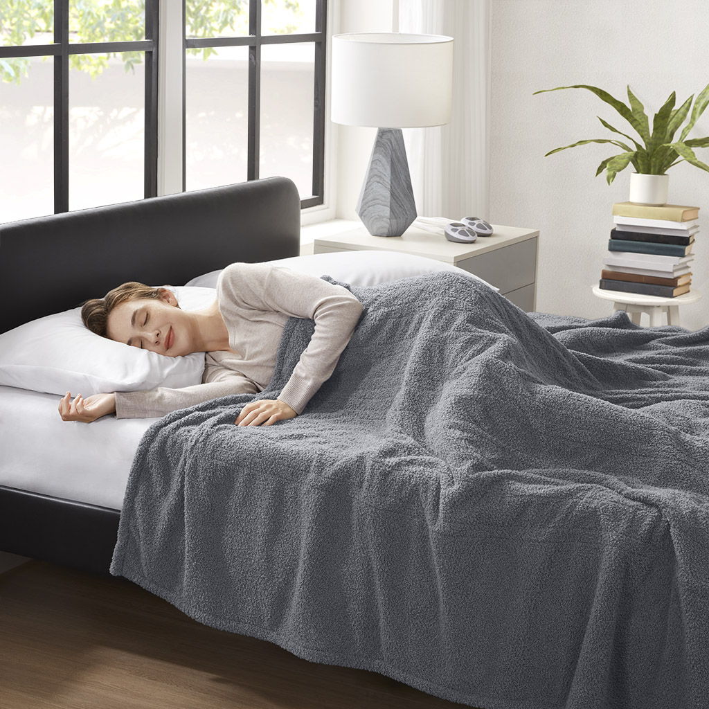 Dream Soft Heated - King Blanket - Gray